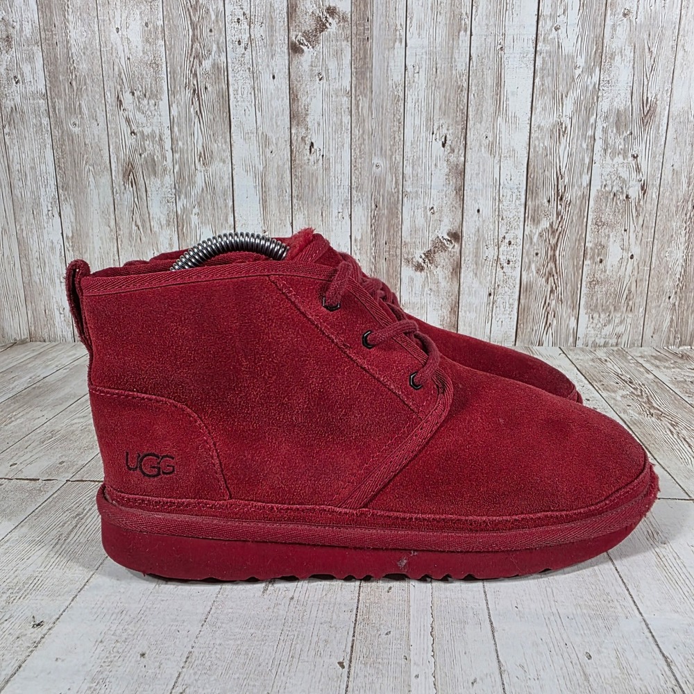 UGG Neumel Red Suede Lace Up Ankle Boots 1017320K Womens 6